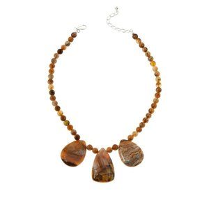 Jay King Sterling Silver Java Lace Agate 18" Beaded Necklace